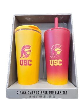 NIB 2-Pack USC Ombre Stainless Steel Tumbler Set